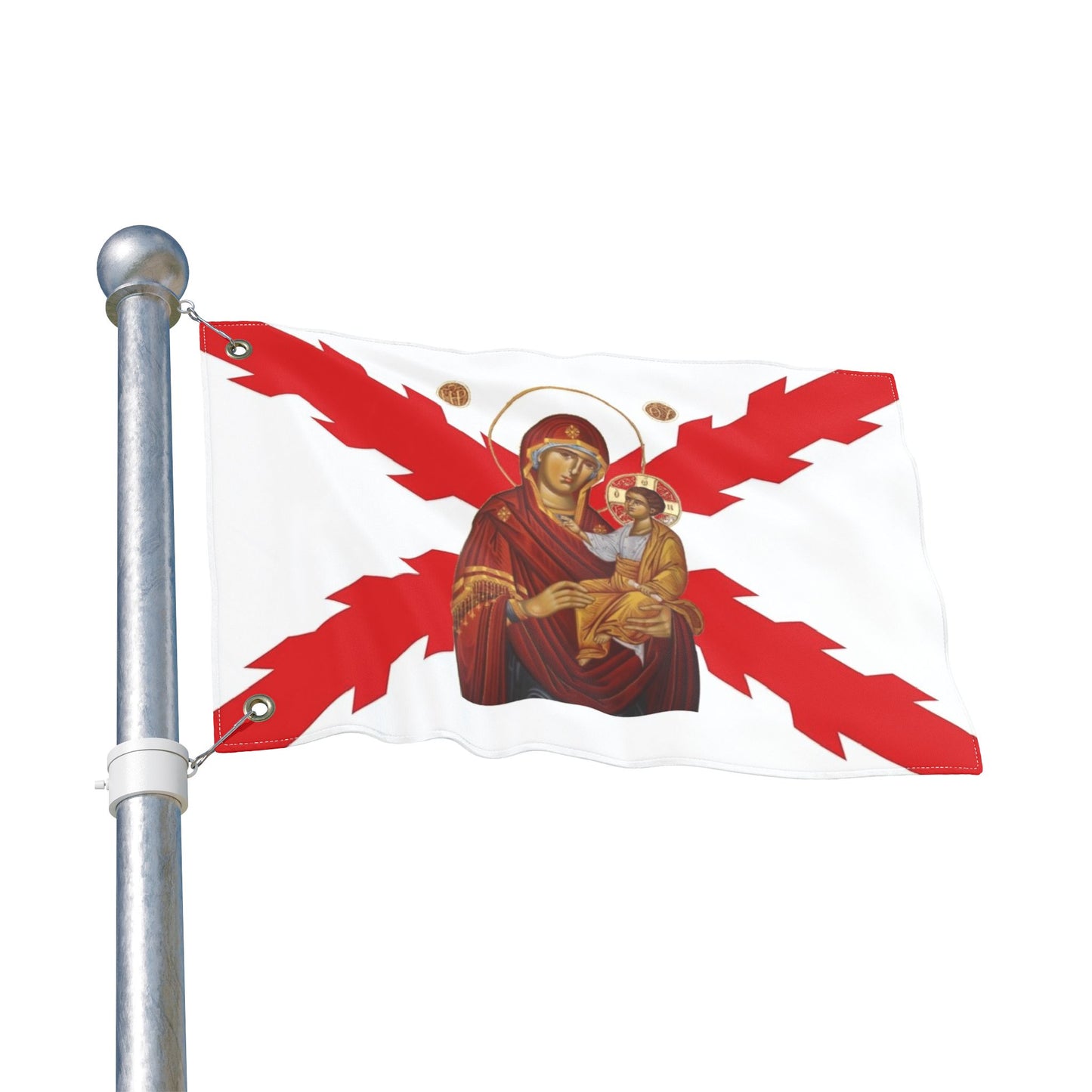 Spanish Empire flag with Theotokos