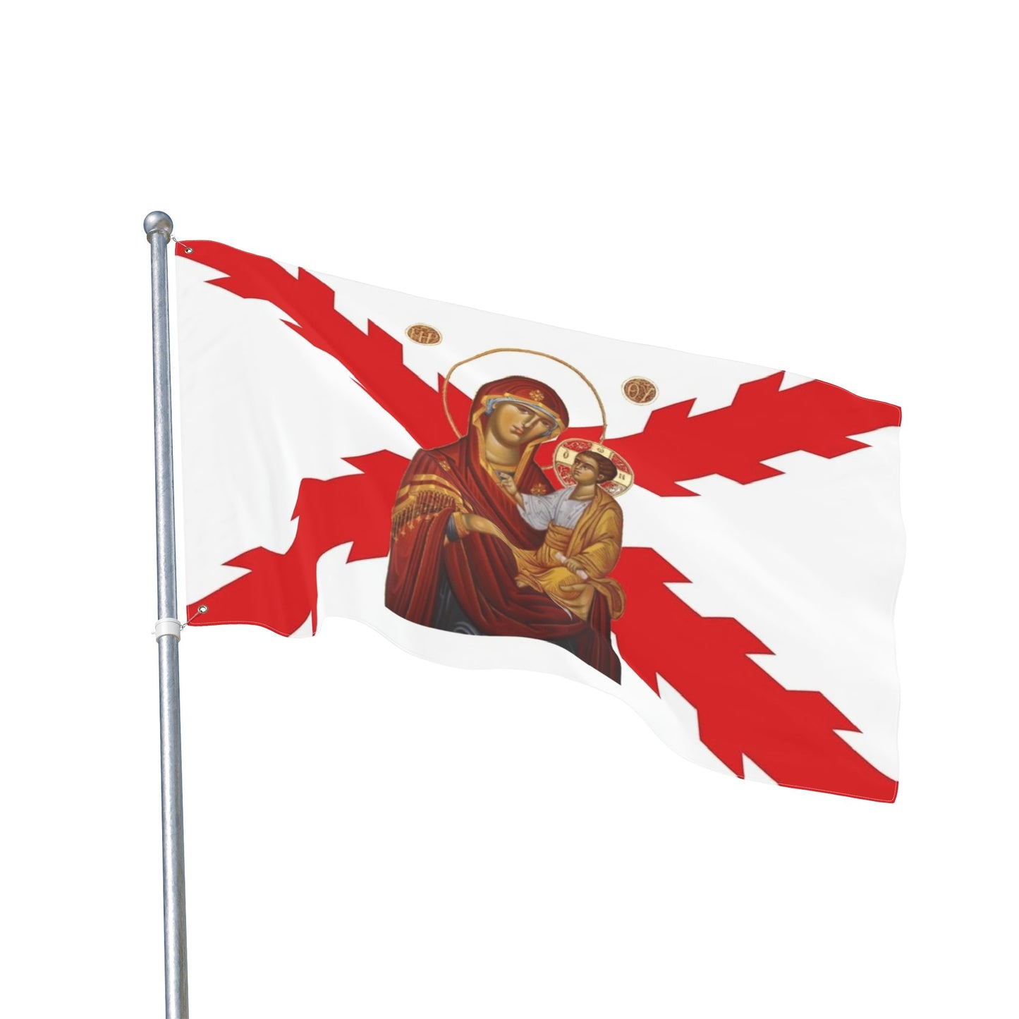 Spanish Empire flag with Theotokos