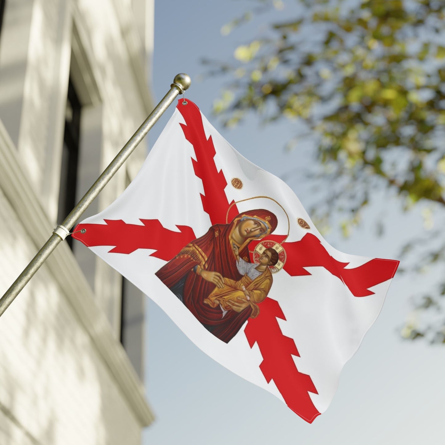 Spanish Empire flag with Theotokos