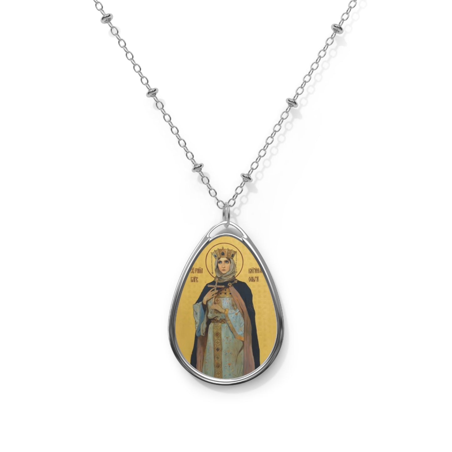 Saint Olga of Kiev Oval Necklace